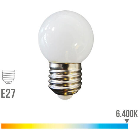 Ampoule LED sphérique e27 1,5w 130lm 6400k lumière froide ø45x69mm (1/3)