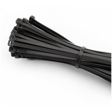 EDM – Collier de serrage nylon réutilisable noir 200 x 4,5 mm – Lot de 100 unités – Pour câbles et tubes – Haute qualité (1/2)