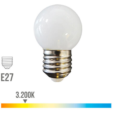 Ampoule LED sphérique e27 1,5w 130lm 3000k lumière chaude ø45x69mm (1/3)