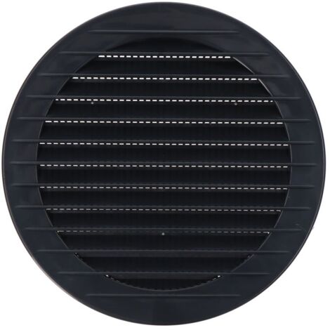 EDM – Grille de ventilation ronde encastrable avec moustiquaire – ABS gris anthracite – Ø12cm Ø15cm – Pour espaces confinés et bureaux (1/3)