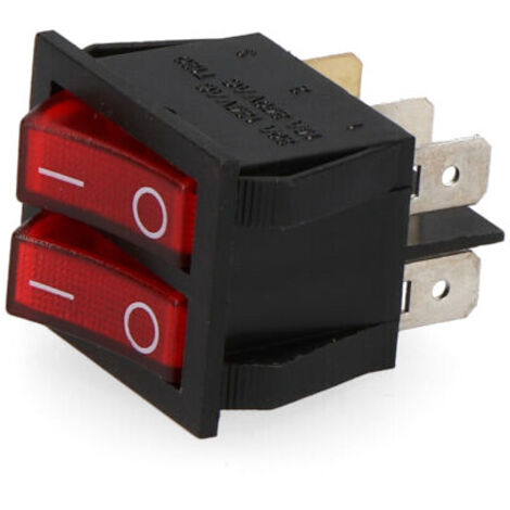 EDM – Interrupteur double lumineux encastrable 16A – Pour contrôle de deux circuits – Voyant lumineux intégré – Dimensions 31x25,9 mm (1/3)