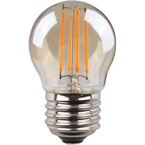 Ampoule Sphérique à Filament Led Vintage Verre E27 4.5w 350lm 2000k Lumière Chaude ø4.5x7.8cm Edm (1/3)