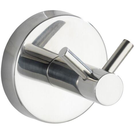 Crochet mural WENKO Bosio Shine inox 5.5 cm argenté salle de bain crochet mural inox crochet mural design salle de bain crochet mural sans percer crochet double salle de bain patere salle de bain inox