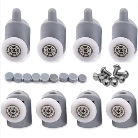 8 Pcs 23mm Galet Rouleau Roulette Roue pour Porte de Douche, Roulettes Coulissantes Porte Salle de Bain (1/4)