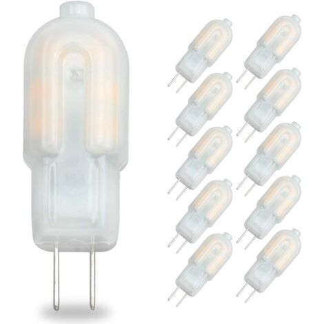 2W G4 Ampoule LED,Bi Pin Base, Boite lactée, 20W Remplacement d'ampoule halogène, AC/DC 12V,conomie d'énergie Lampe Bulb (Blanc chaud 3000K,Pack de 10) [Classe énergétique A+] (1/5)