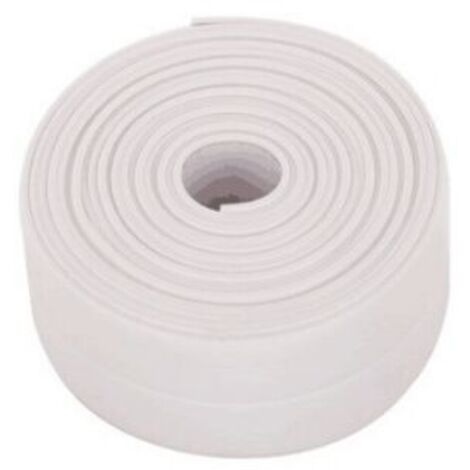 1PC Rouleaux Bande d'étanchéité - Imperméable - Joint Salle de Bain - PVC Ruban de Calfeutrage Autocollant pour Cuisine - Toilettes WC - Baignoire - Blanche (1/5)