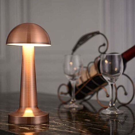 Bar Led Lampe De Table, Usb Rechargeable Sans Fil Contrôle Tactile Gradable Lampe De Bureau, Pour Hôtel Restaurant En Train De Lire Chevet Café Boutique Lumières De La Nuit,Bronze (1/5)
