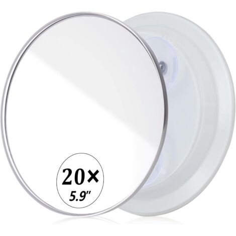 Miroir grossissant x20, Miroir grossissant x20, Ventouse, comme Miroir de Maquillage mganifiant, Miroir de Poche pour Maquillage des 150mm Blanc (1/5)