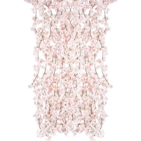 Fleurs artificielles en Soie Fleur de Cerisier Guirlande Vigne Suspendue pour Mariage Décoration de Jardin Maison 4 Pack (Rose) (1/5)