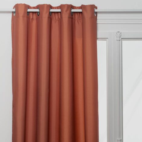 Rideau à œillets isolant doublure polaire Terracotta 140 x 260 cm - Atmosphera (1/4)