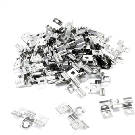 Xpotool – Lot de 50 clips en acier inoxydable pour terrasse – Hauteur de serrage 6 mm – Fixation invisible pour lames en bois et WPC (1/4)