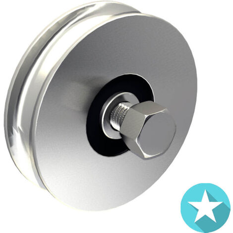 Slid'Up By Mantion – Roue de portail en acier zingué blanc Ø100 mm – Charge 200 kg – Pour portail coulissant jusqu'à 400 kg – Adaptée rail SU1628