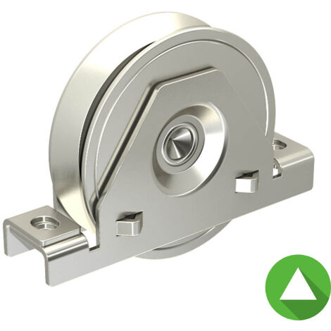 Slid'Up By Mantion – Monture pour portail coulissant – Galet en acier zingué Ø98 mm – Charge 200 kg – Gorge en V 21 mm – Adapté rail SU1626 (1/3)
