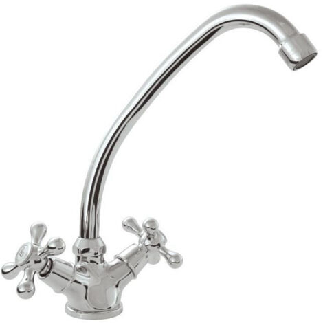 Rousseau Beverly robinet cuisine gris chromé design rétro (1/4)