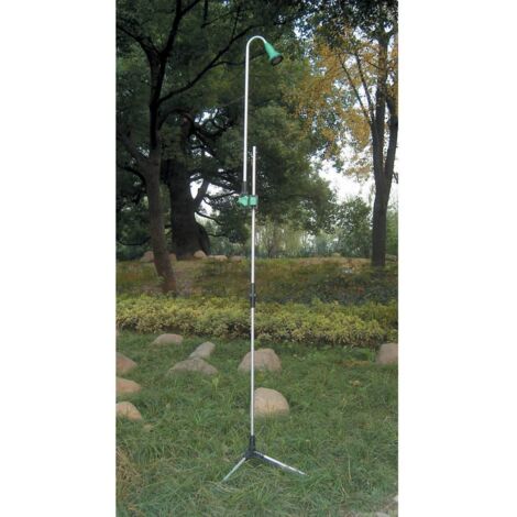 Douche de jardin 366 en aluminium et ABS avec tre'pied et robinet pour piscine exte'rieure