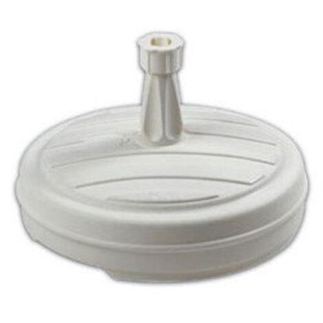 Pied de parasol plastique rond 13L – Résistant aux UV – Pour terrasses et jardins – Couleur blanche – 13L de capacité (1/8)