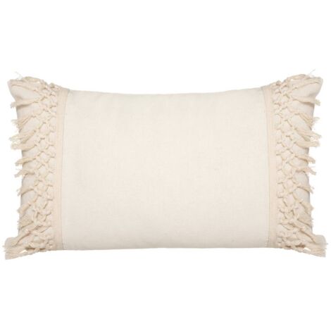 Les Tendances – Coussin en macramé ivoire 30x50 cm – 100% coton enveloppe – Garnissage polyester – Housse déhoussable et lavable à 30°C