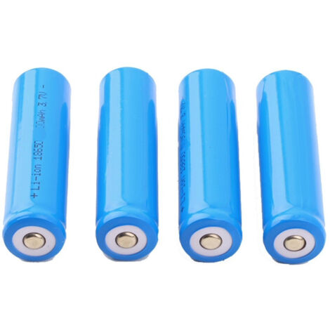 Trade Shop Traesio – Batteries lithium-ion rechargeables 680 mAh 3.7V – Lot de 4 – Idéales pour torches LED – Longue durée d'utilisation