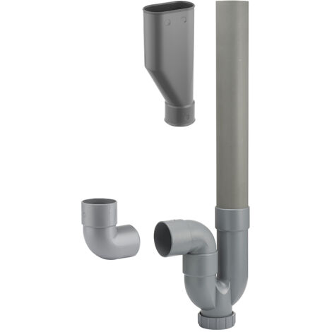 Noyon & Thiebault – Siphon simple avec entonnoir pour machine à laver – Ø40 mm – Tube PVC compact – Coude ABS pour installation facile (1/2)