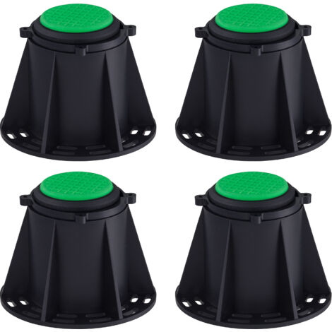 Noyon & Thiebault – Pieds réglables pour receveur de douche – Hauteur 77 à 124 mm – Capacité de charge 800 kg – Lot de 4 unités – Support anti-dérapant TPR (1/5)