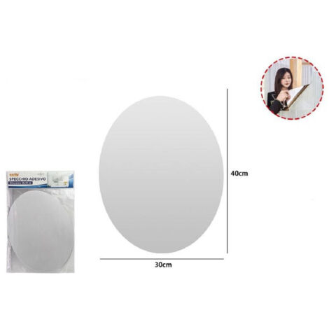 Specchio Adesivo Forma Ovale Murale Arredation Casa 30 X 40 Cm (1/2)