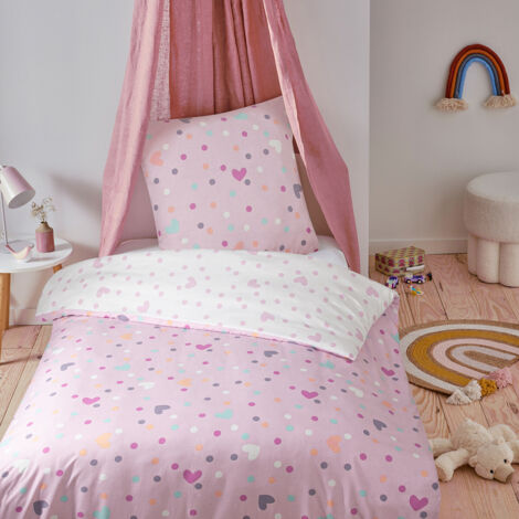Parure de lit enfant réversible 140x200cm – 100% coton 52 fils – Certification OEKO-TEX® pour peau sensible – Future Home