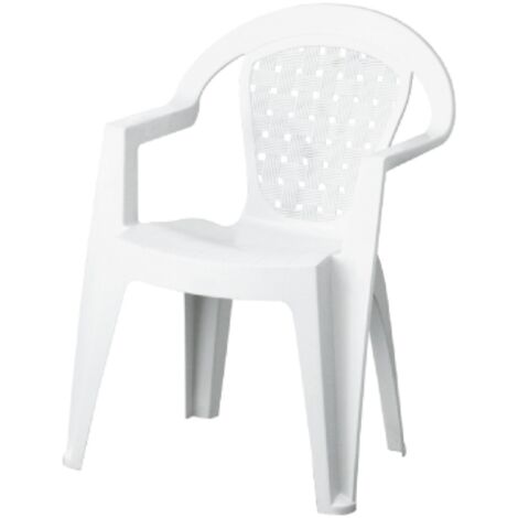 Fauteuil Norma antide'rapant en re'sine antichoc 56x45x80 cm blanc pour jardin exte'rieur
