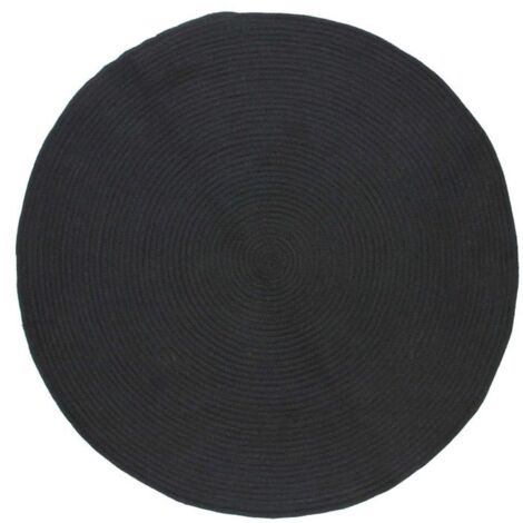 Tapis en coton effet cordage noir 70cm – Confort optimal pour espaces humides – Design moderne et artisanal – Idéal pour salon et salle de bain – Thedecofactory (1/5)