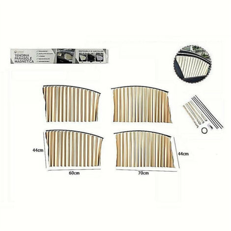 4 Pz. Tendina Parasole Proteggi Sole Raggi Uv Magnetica Auto Beige 70169 (1/2)