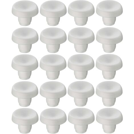 Cyclingcolors – Lot de 20 amortisseurs de butée en plastique Delrin blanc 5mm – Réduction des chocs – Fixation dans trous de 5mm – Pour meubles et portes