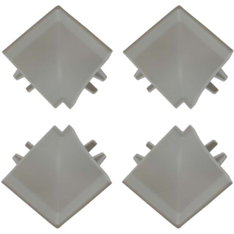 4x Connecteur angle intérieur rentrant jonction d'angle 90° pour profil décoratif bande d'étanchéité plinthe Raccordement Plan de travail Finition Cuisine Salle de bain Meuble Protection, en plastique (1/2)