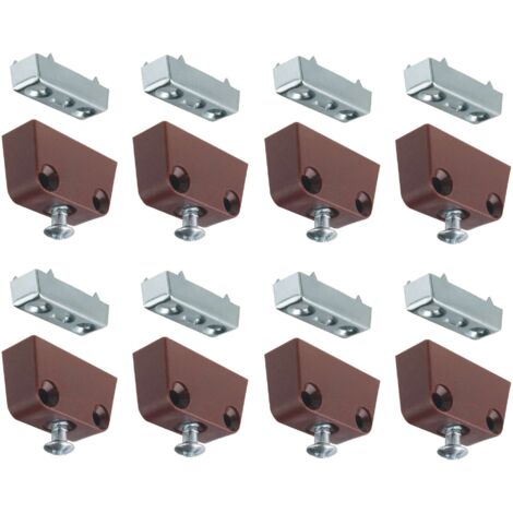 Cyclingcolors – Lot de 8 ferrures d'assemblage marron – Connecteurs à visser pour bois dur – Fixation meuble, étagère, porte – Assemblage solide et durable (1/2)