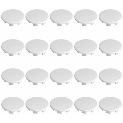 Cyclingcolors – Pack de 20 cache trou en plastique 10 mm blanc – Pour boucher trous meubles et murs – Plastique polyamide PA6.6 – Protection durable