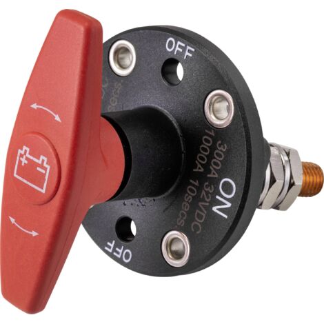 Tru Components – Coupe-batterie de voiture 300 A 32 V/DC TC9075596 – Protection IP67 – Commutateur 2 pôles ON/OFF – Pour bateaux et voitures