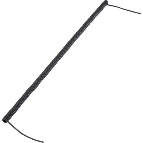 Tru Components – Câble spiralé noir 2 x 0.12 mm² – Longueur 500 mm – Gaine PUR pour espaces confinés – 1 pièce (1/2)