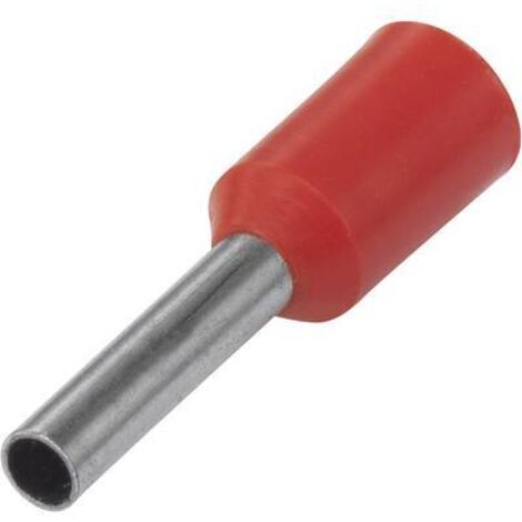 Embout simple d'extrémité de câble E15-08RD 1.5 mm² x 8 mm partiellement isolé rouge 100 pc(s) S451541 (1/2)