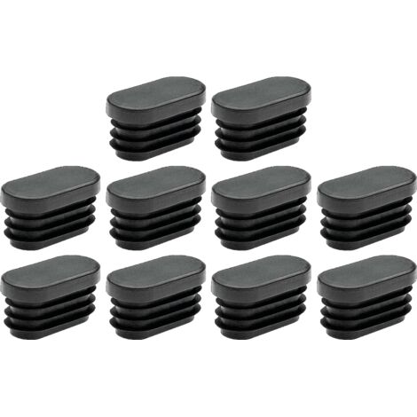 Cyclingcolors – 10x embouts de tube rentrant ovale antidérapants en PELD – Protection pour pieds de meubles – 30 x 15mm noir – Finition soignée (1/2)
