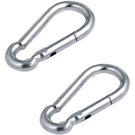 Cyclingcolors – Mousquetons en acier 8mm – Lot de 2 – Charge de sécurité max. 230 kg – Largeur d'ouverture 9mm – Longueur 80mm