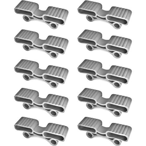 Cyclingcolors – Lot de 10 embouts de support de latte 38x12mm – Caoutchouc souple double suspendu – Fixation pour sommier tenon Ø11mm – Gris