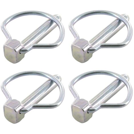 4x goupille acier en forme de D 6x45mm sécurité remorque tracteur motoculteur portail porte