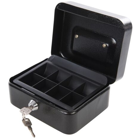 BOÎTE MÉTAL REFERMABLE À CLÉ POUR ESPÈCES ET OBJETS DE VALEURS 165 X 128 X 80 MM SILVERLINE 795764 (1/3)