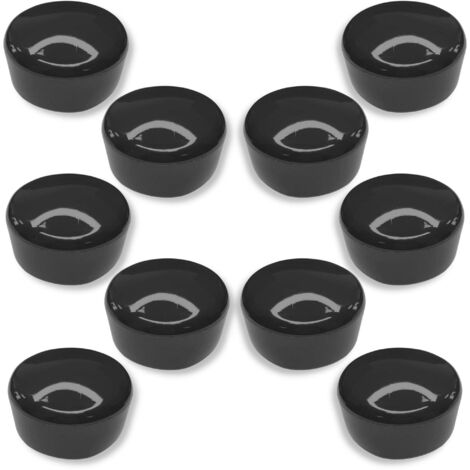 10x Embout de tube enveloppant rond 60mm plastique Chaise Meuble Cache Bouchon Capuchon, noir (1/2)