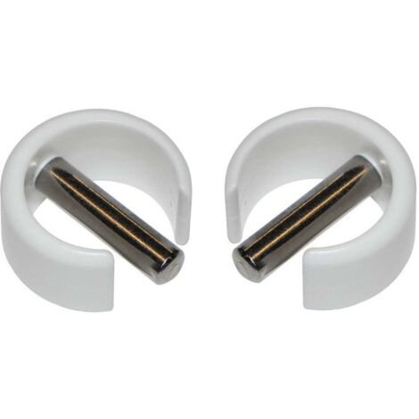 Lot de 2 clips de fixation avec goupille Ø 3mm – Pour manivelle volet roulant Ø 10mm – Couleur blanche – Installation rapide sans outils (1/2)