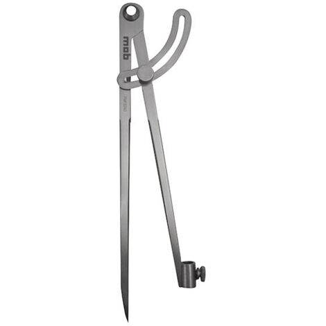 Mob Outillage – Compas porte-crayon 250 mm – Acier poli – Pointes sèches trempées – Réglage rapide par bouton moleté – Charnière à rivet – 5240250001