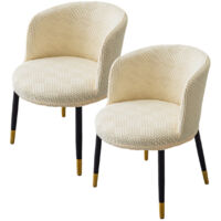 Lot de 2 housses de fauteuil rondes à dossier incurvé, extensibles et douces, style moderne milieu du siècle, pour la cuisine ou le salon.