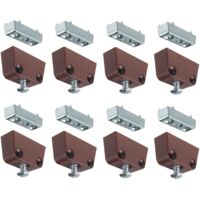 Cyclingcolors – Lot de 8 ferrures d'assemblage marron – Connecteurs à visser pour bois dur – Fixation meuble, étagère, porte – Assemblage solide et durable