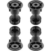 Cyclingcolors – Lot de 4 pieds vérins réglables pour meuble – Hauteur 80 à 95 mm – Capacité 160 kg – Base plastique pour clips de plinthe Ø 28 mm