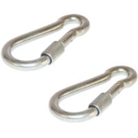 2x mousqueton verrouillable diamètre 8mm x longueur 80mm avec écrou de verrouillage Chaîne Attache Corde Sangle