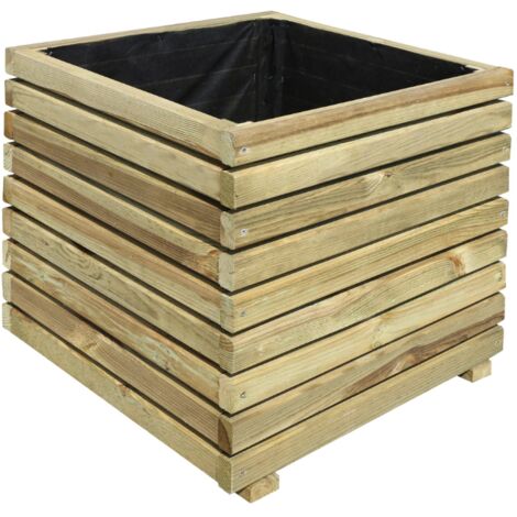 JARDIPOLYS Bac à fleurs KÜB carré en pin - 169 L - 60 x 60 x 60,8 cm (1/4)