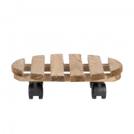 Chariot à plantes - L 29 x l 29 x H 8,4 cm - Marron - Livraison gratuite (1/5)
